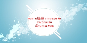 ผลการปฏิบัติงานสายสอบสวน เดือน พฤศจิกายน 2568